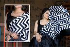 SHYAMIKA Maslin Digital Zebra Print Saree with Blouse