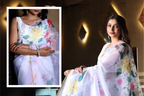 SHYAMIKA Khadi Cotton Digital Flower Print Saree with Blouse