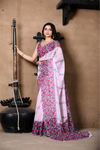 SHYAMIKA Light Pink Khadi Cotton Digital Print Saree with Blouse