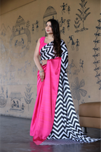 SHYAMIKA Maslin Digital Printed Saree with Blouse