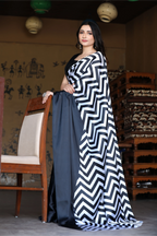 SHYAMIKA Maslin Digital Zebra Print Saree with Blouse