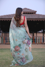 SHYAMIKA Silk Floral Print Saree with Blouse