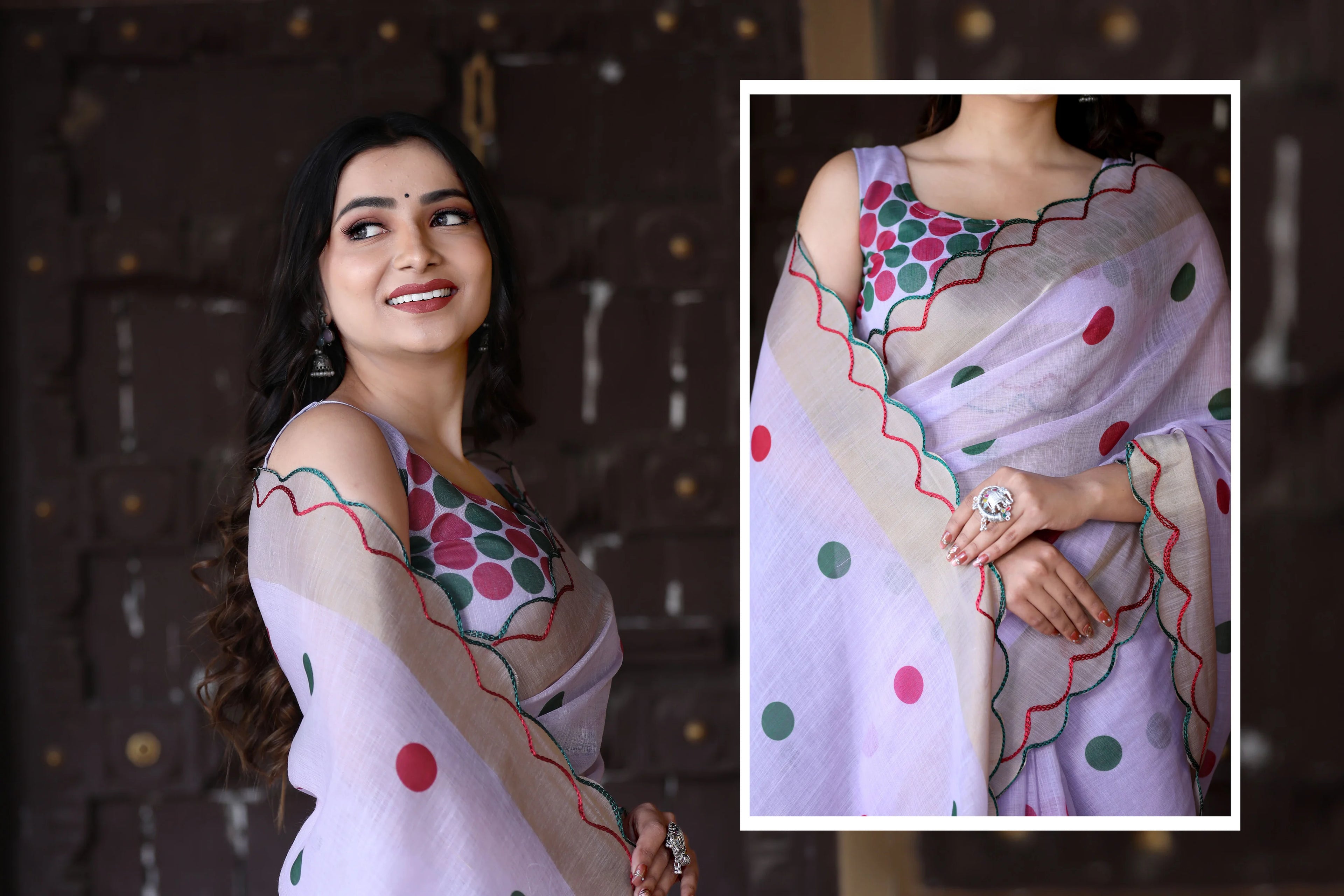 SHYAMIKA Khadi Cotton Digital Print Saree with Blouse