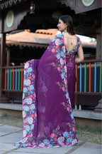 SHYAMIKA Cotton Sequence Digital Work Saree with Blouse