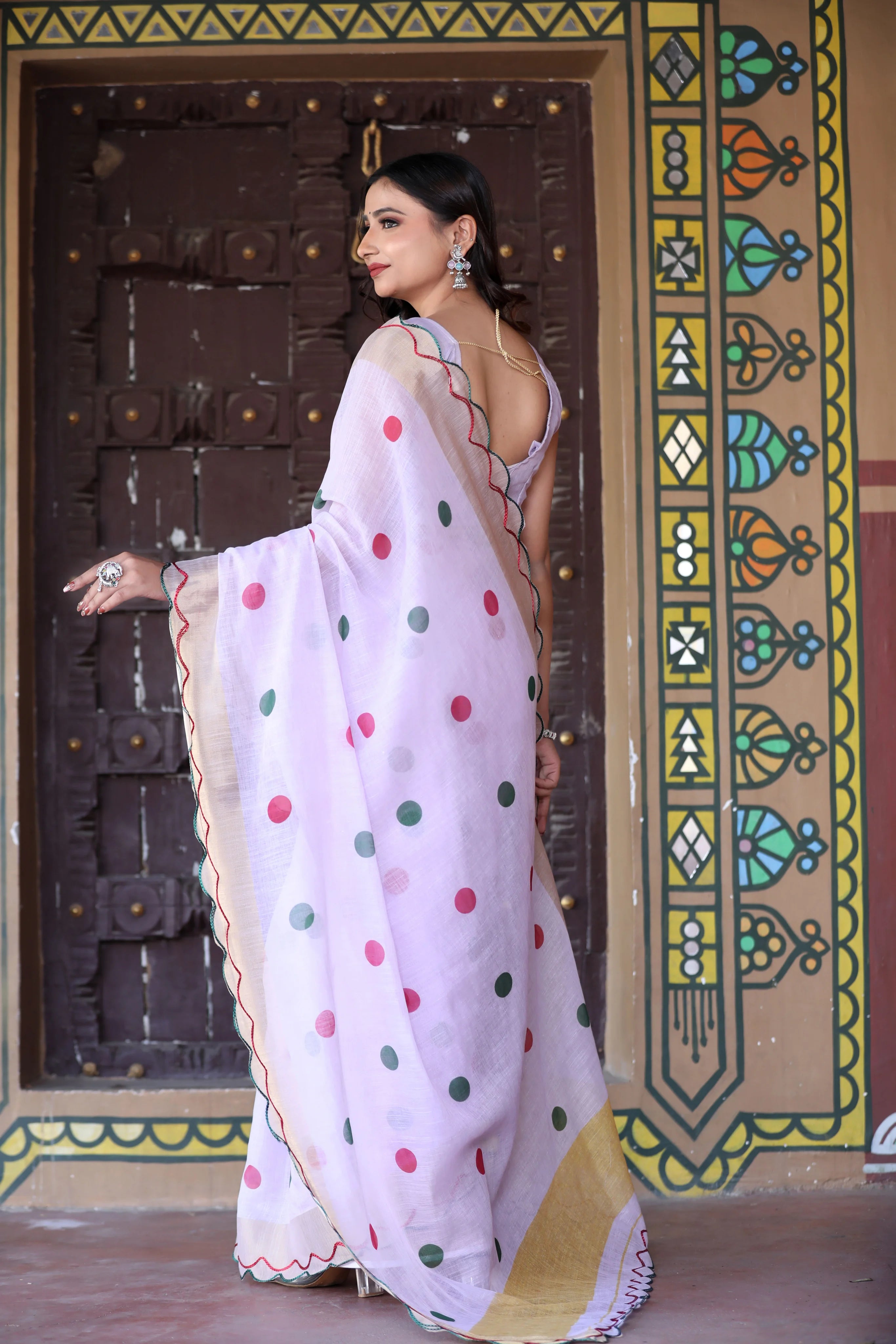 SHYAMIKA Khadi Cotton Digital Print Saree with Blouse