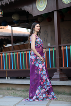 SHYAMIKA Cotton Sequence Digital Work Saree with Blouse