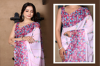 SHYAMIKA Light Pink Khadi Cotton Digital Print Saree with Blouse