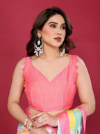 SHYAMIKA Floral Moss Chiffon Printed Saree with Blouse