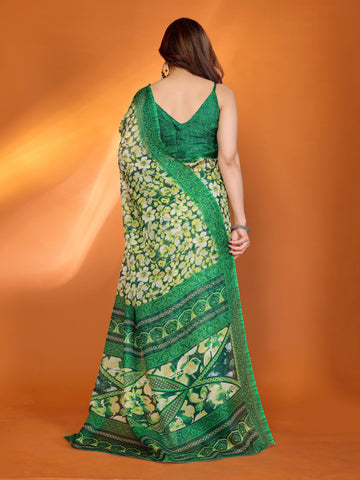 SHYAMIKA Floral Kota Doriya Printed Saree with Blouse