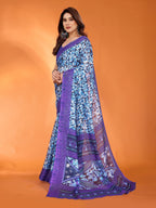 SHYAMIKA Floral Kota Doriya Printed Saree with Blouse