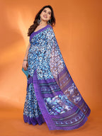 SHYAMIKA Floral Kota Doriya Printed Saree with Blouse