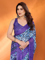 SHYAMIKA Floral Kota Doriya Printed Saree with Blouse