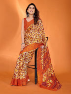 SHYAMIKA Floral Kota Doriya Printed Saree with Blouse