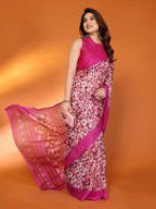 SHYAMIKA Floral Kota Doriya Printed Saree with Blouse