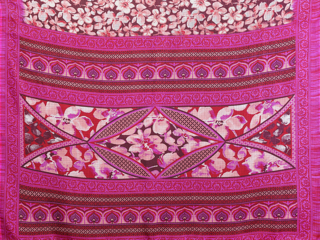 SHYAMIKA Floral Kota Doriya Printed Saree with Blouse