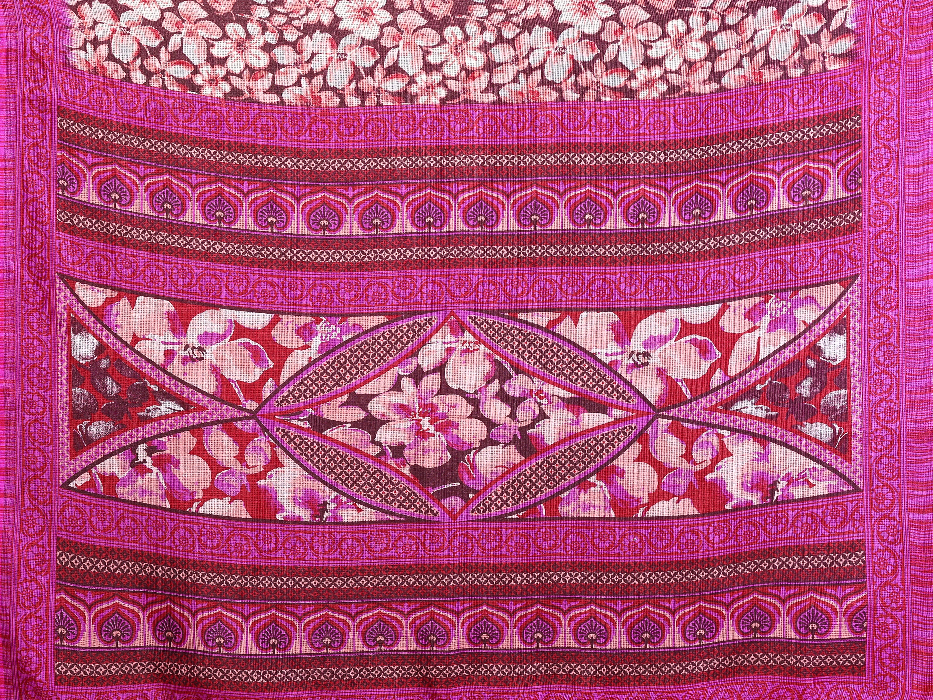SHYAMIKA Floral Kota Doriya Printed Saree with Blouse