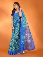 SHYAMIKA Floral Kota Doriya Printed Saree with Blouse