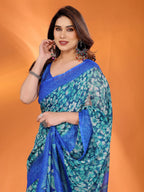 SHYAMIKA Floral Kota Doriya Printed Saree with Blouse