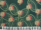 SHYAMIKA Floral Moss Satin Patta Printed Saree with Zari & Blouse