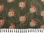 SHYAMIKA Floral Moss Satin Patta Printed Saree with Zari & Blouse