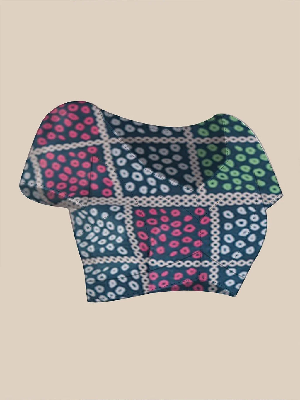 SHYAMIKA Morpinch Bandhani Print Georgette Saree with Mirror Lace