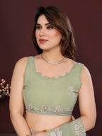 SHYAMIKA Embroidered Georgette Saree with Matching Embroidery Blouse
