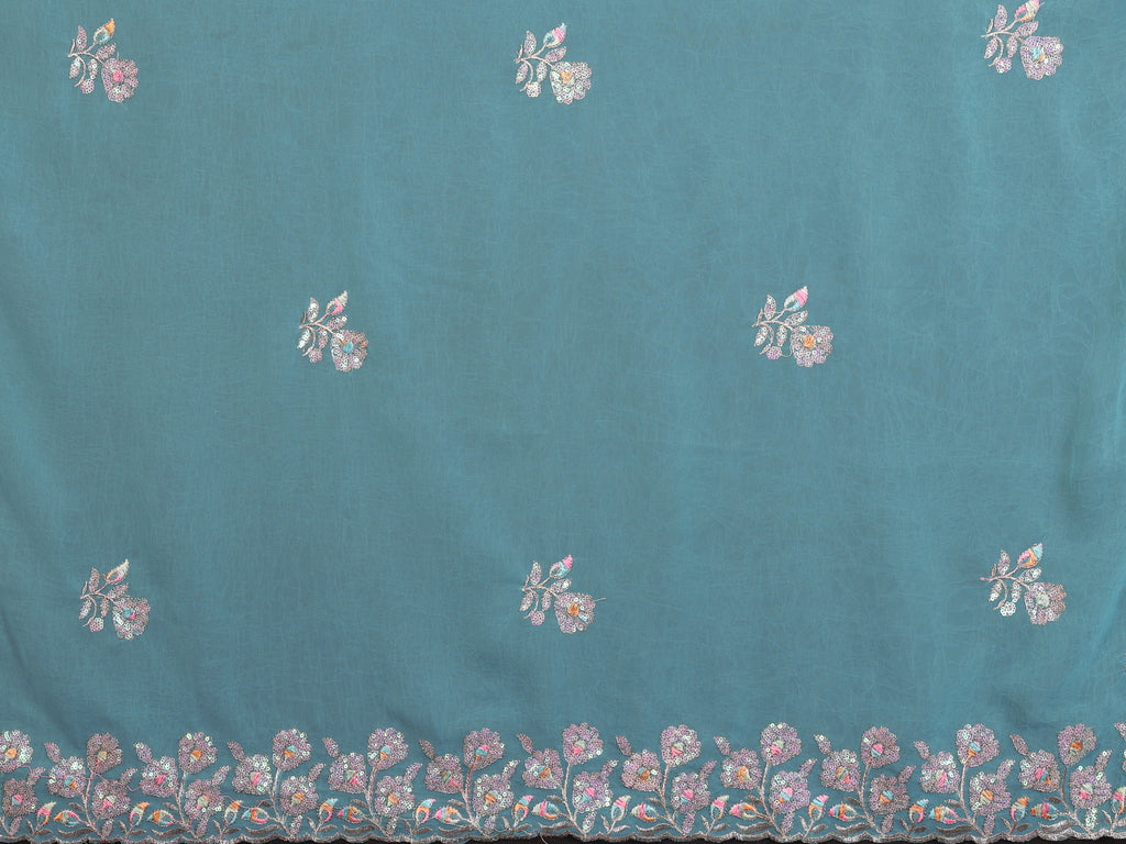 SHYAMIKA Embroidered Georgette Saree with Matching Embroidery Blouse