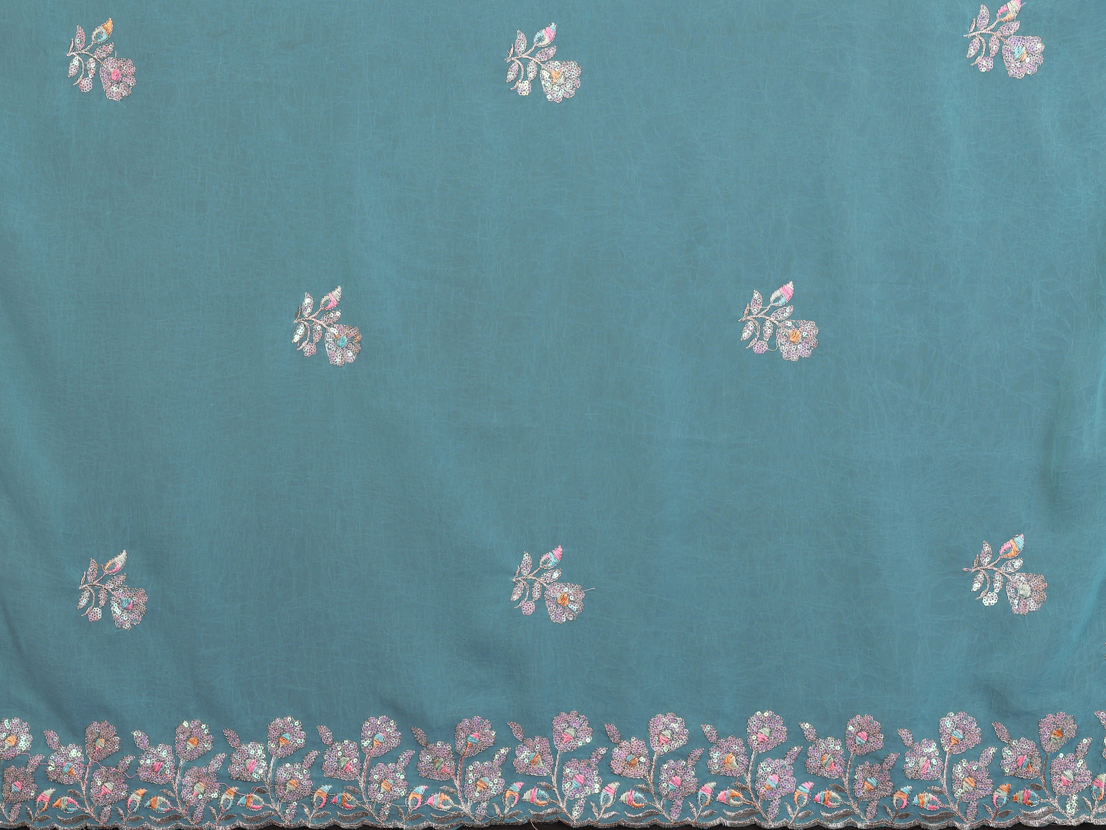 SHYAMIKA Embroidered Georgette Saree with Matching Embroidery Blouse