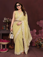 SHYAMIKA Embroidered Georgette Saree with Matching Embroidery Blouse