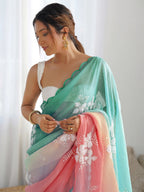 SHYAMIKA Gold Crush Roto Banglori Embroidered Saree with Blouse