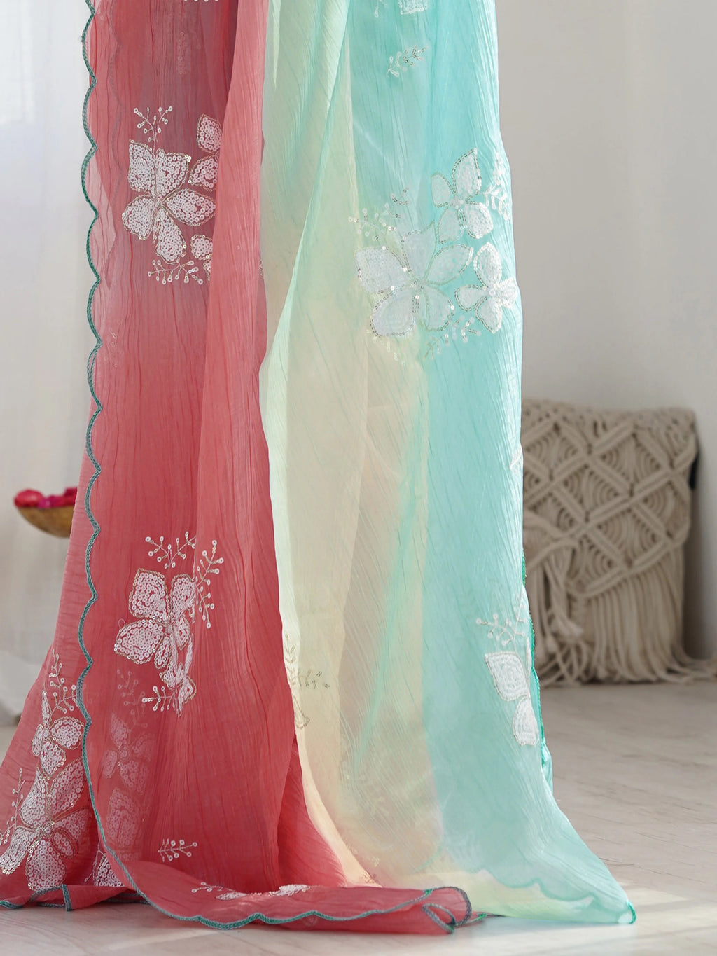 SHYAMIKA Gold Crush Roto Banglori Embroidered Saree with Blouse