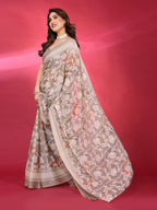 SHYAMIKA Chiffon Brasso Printed Saree with Foil Work & Embroidered Blouse