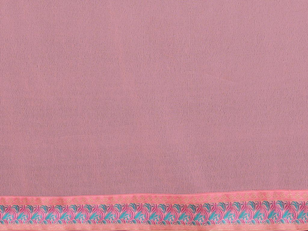SHYAMIKA Georgette Plain Saree with Digital Print Lace & Blouse