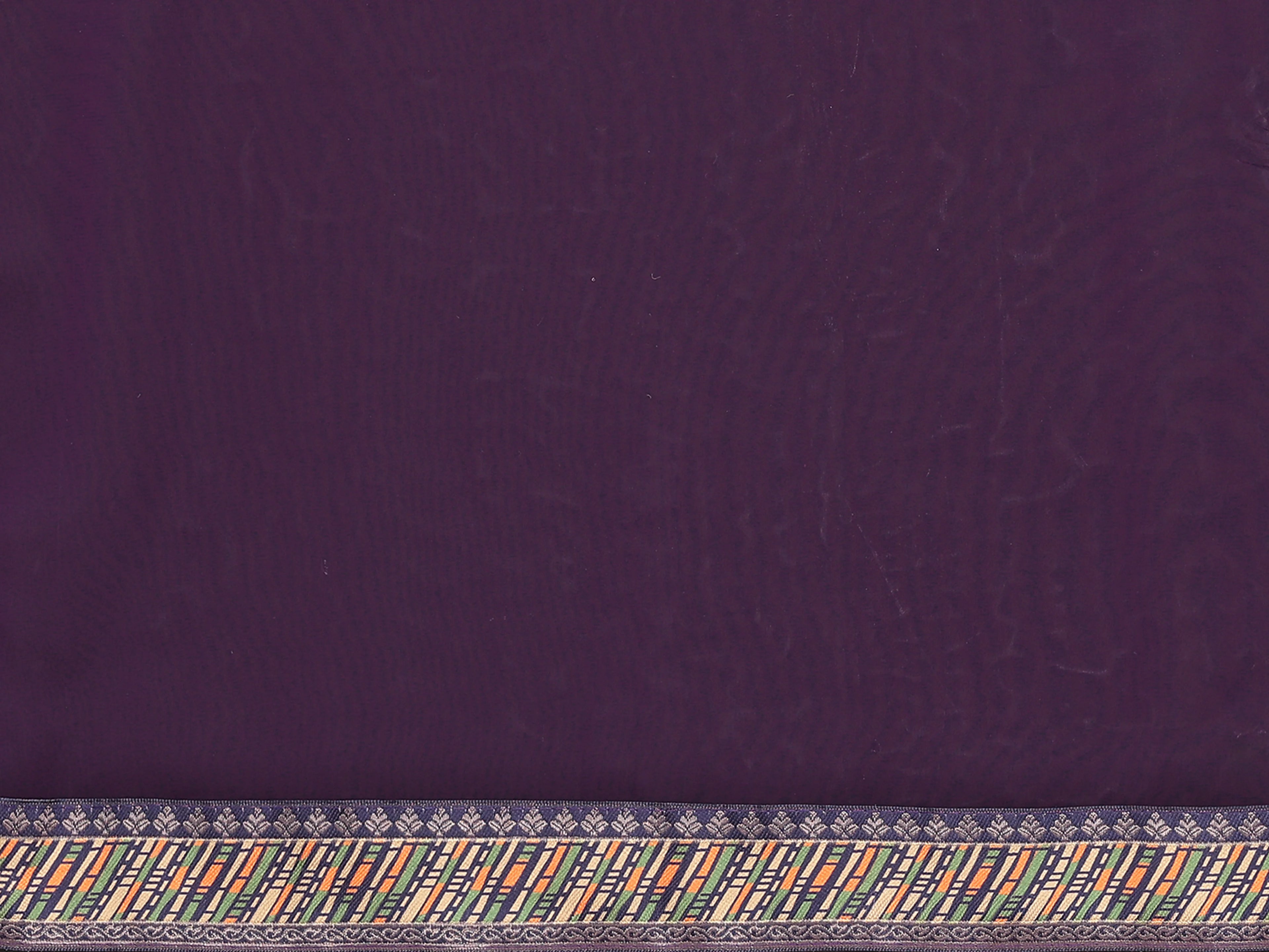 SHYAMIKA Georgette Plain Saree with Digital Print Lace & Blouse