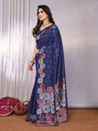 SHYAMIKA Banarasi Silk Weaving Saree with Floral Motifs & Blouse