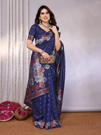 SHYAMIKA Banarasi Silk Weaving Saree with Floral Motifs & Blouse