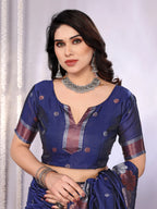SHYAMIKA Banarasi Silk Weaving Saree with Floral Motifs & Blouse