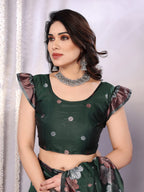 SHYAMIKA Banarasi Silk Weaving Saree with Floral Motifs & Blouse