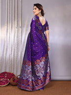 SHYAMIKA Banarasi Silk Weaving Saree with Floral Motifs & Blouse