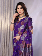 SHYAMIKA Banarasi Silk Weaving Saree with Floral Motifs & Blouse