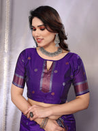 SHYAMIKA Banarasi Silk Weaving Saree with Floral Motifs & Blouse