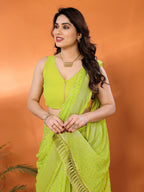 SHYAMIKA Georgette Saree with Foil Work, Zalar Lace & Blouse