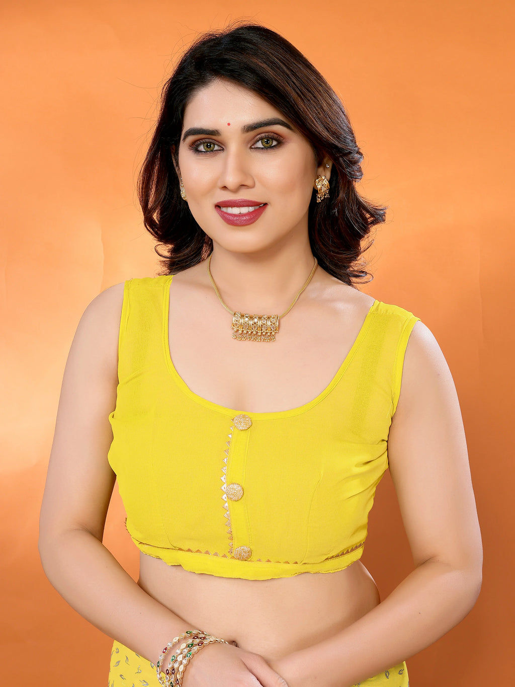 SHYAMIKA Georgette Saree with Foil Work, Zalar Lace & Blouse