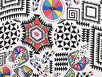 SHYAMIKA Bright Black & White Moss Printed Saree with Banglory Blouse