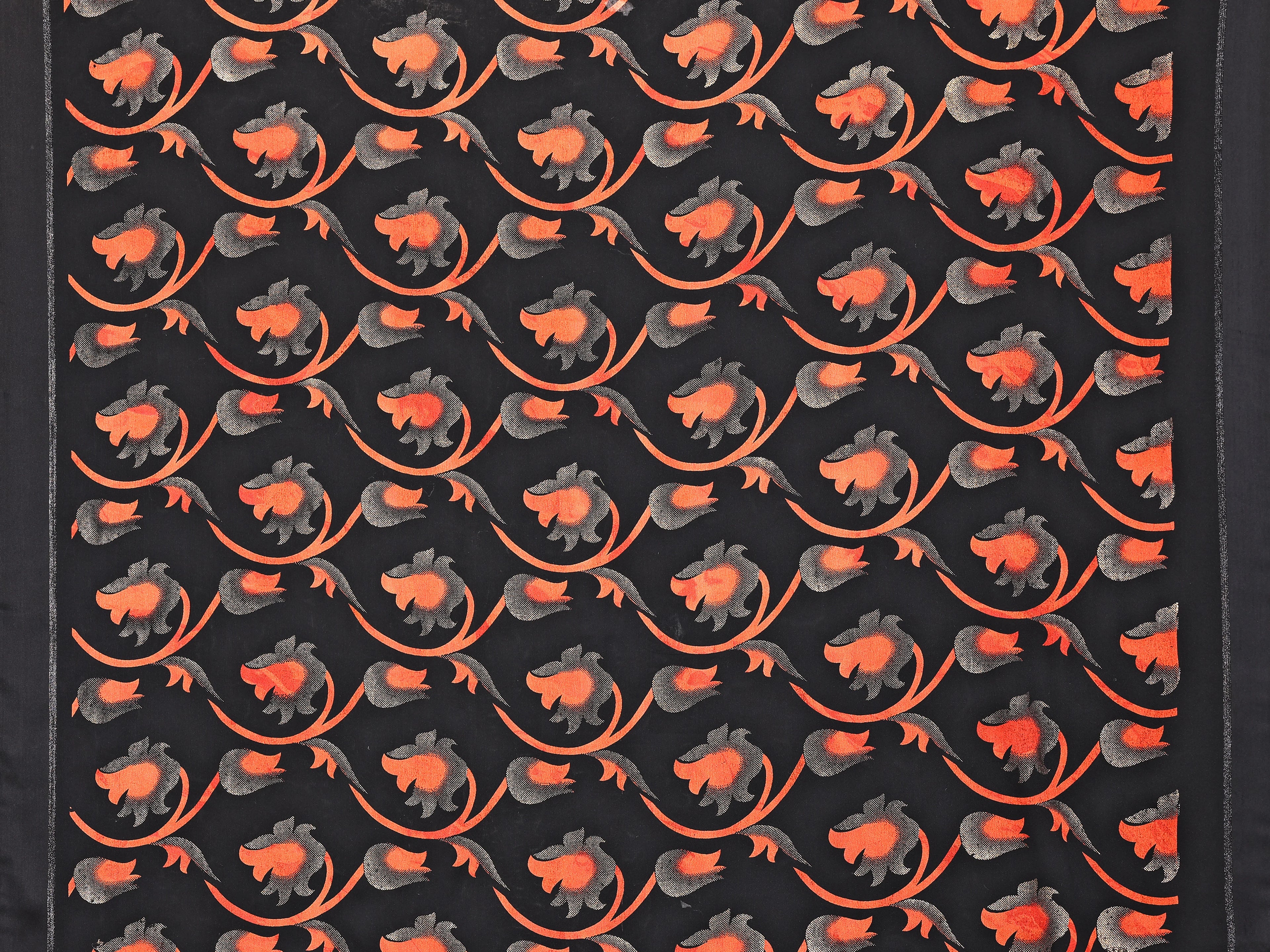 SHYAMIKA Bright Black & Red Flower Printed Saree with Banglory Blouse