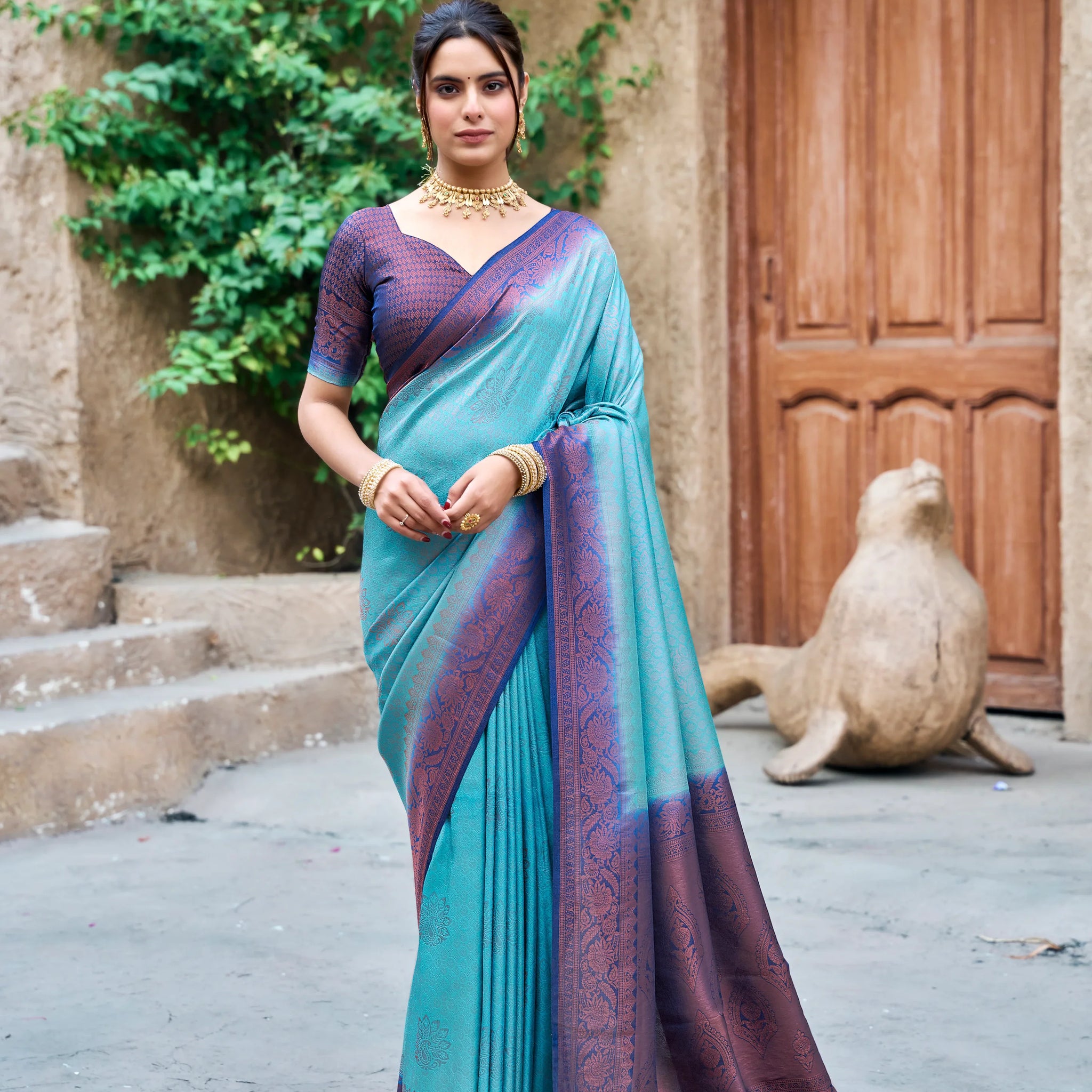 SHYAMIKA Banarasi Silk Weaving Saree with Blouse