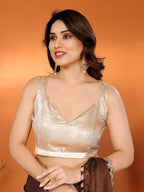 SHYAMIKA Jimmy Chu Plain Saree with Cutwork Lace & Sequin Blouse