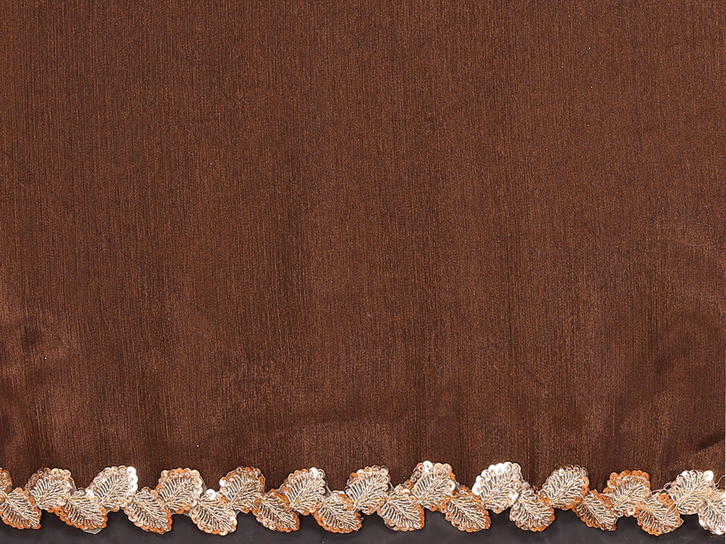 SHYAMIKA Jimmy Chu Plain Saree with Cutwork Lace & Sequin Blouse