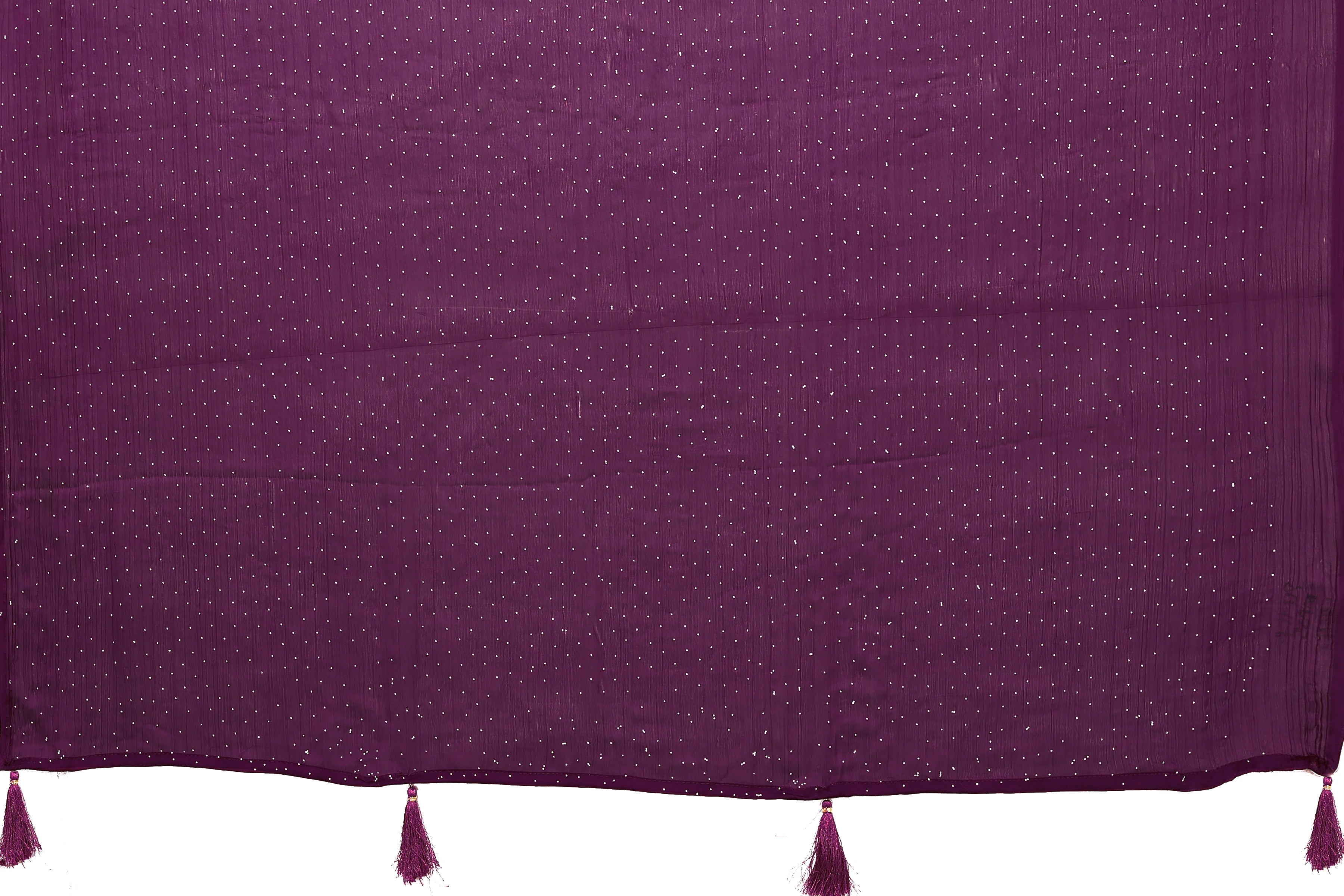 SHYAMIKA Satin Chiffon Stone Work Saree with Matching Blouse