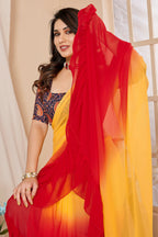 SHYAMIKA Ruffle Jhumar Saree with Printed Blouse